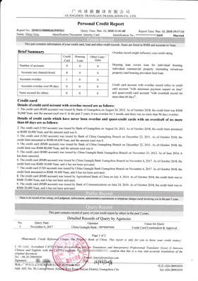 信用報(bào)告翻譯案例